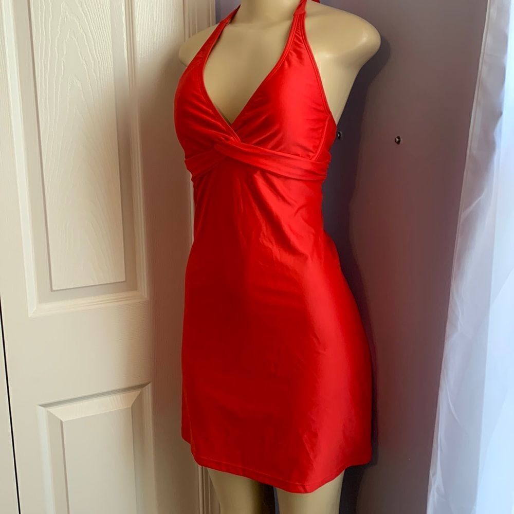 Athleta Swim Dress Swimdress Skirt Swimsuit Red